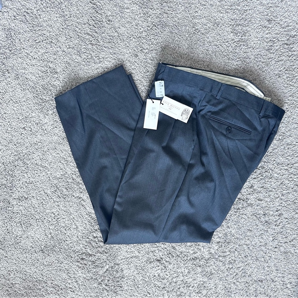 NWT Nick Hilton Dark Gray Dress Pants Mens Size 36x28